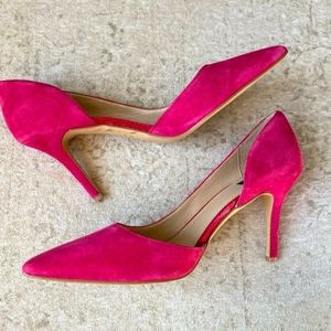 White House Black Market Ella Rosey Suede Pink Heels